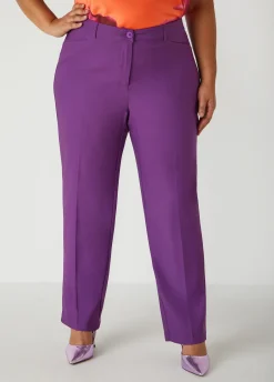 Fashion Ashley Stewart Millennium Stretch Twill Pants Purple Magic