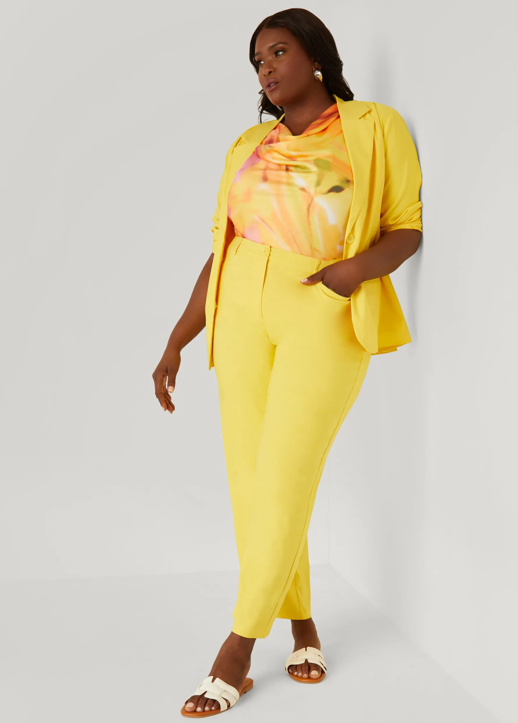 Best Ashley Stewart Millennium Twill Trousers Maize