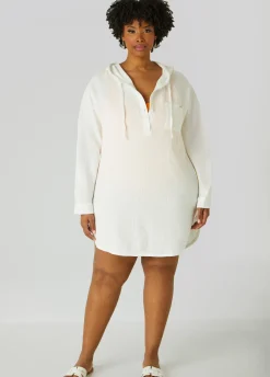 Outlet Ashley Stewart Nicole Miller Cotton Cover Up White