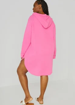 Clearance Ashley Stewart Nicole Miller Hooded Cover Up Fuchsia