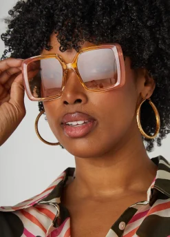 Hot Ashley Stewart Ombre Square Sunglasses Pink