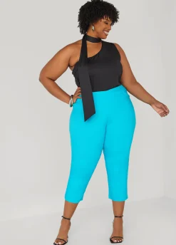 Discount Ashley Stewart One Shoulder Scarf Neck Top