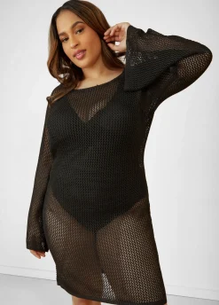 Online Ashley Stewart Open Back Knit Cover Up