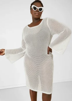 Online Ashley Stewart Open Back Knit Cover Up