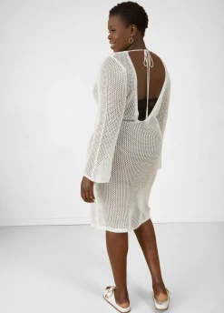 Online Ashley Stewart Open Back Knit Cover Up