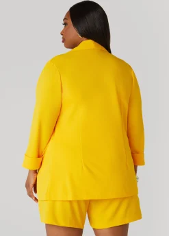 Discount Ashley Stewart Open Front Cuffed Blazer