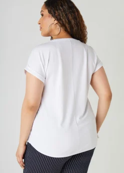Best Ashley Stewart Out Of Office Tee White