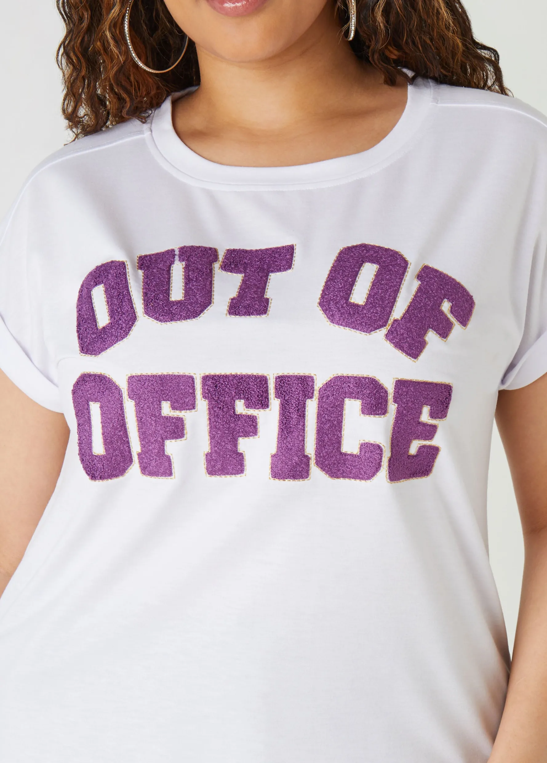 Best Ashley Stewart Out Of Office Tee White