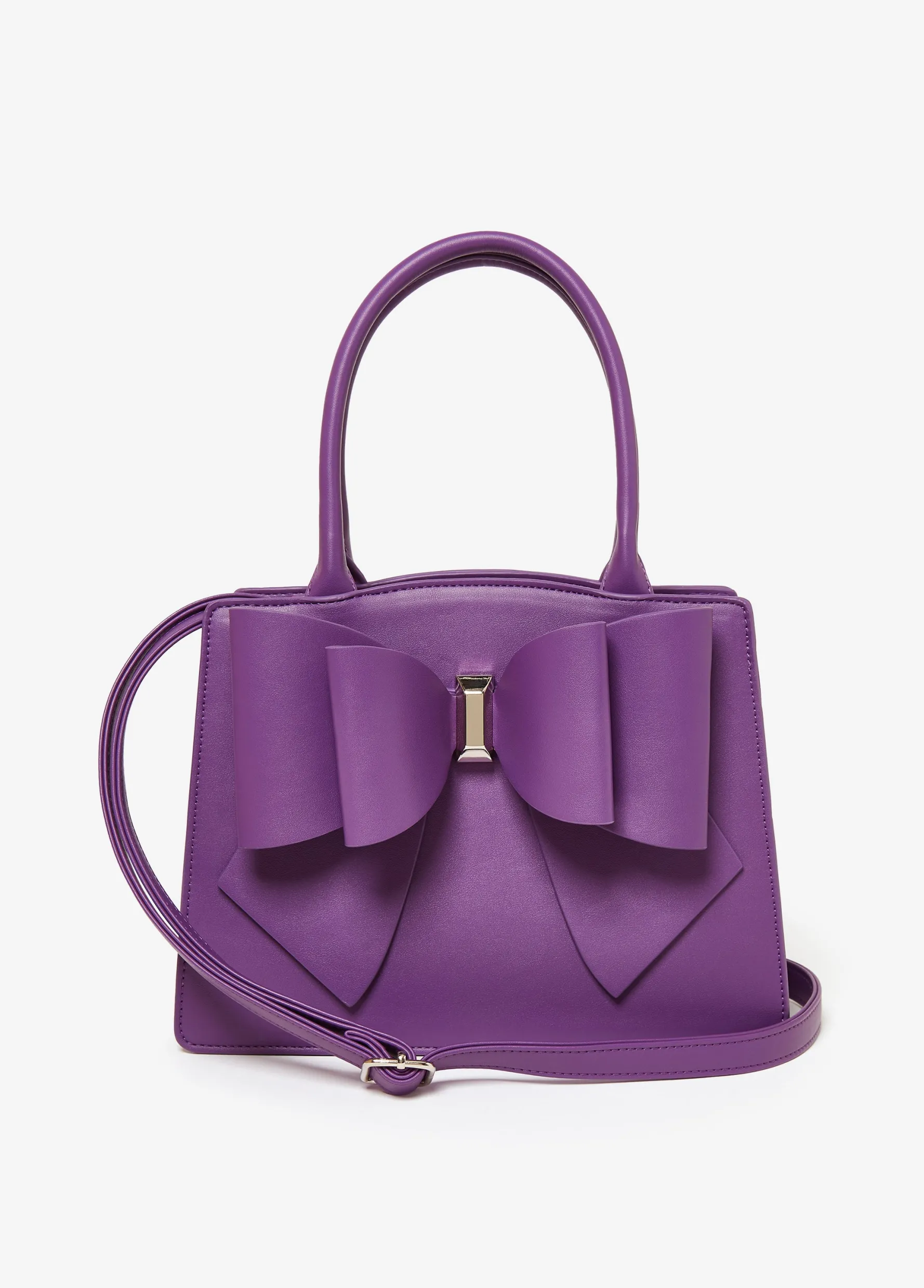 Best Ashley Stewart Oversize Bow Embellished Tote Purple Magic