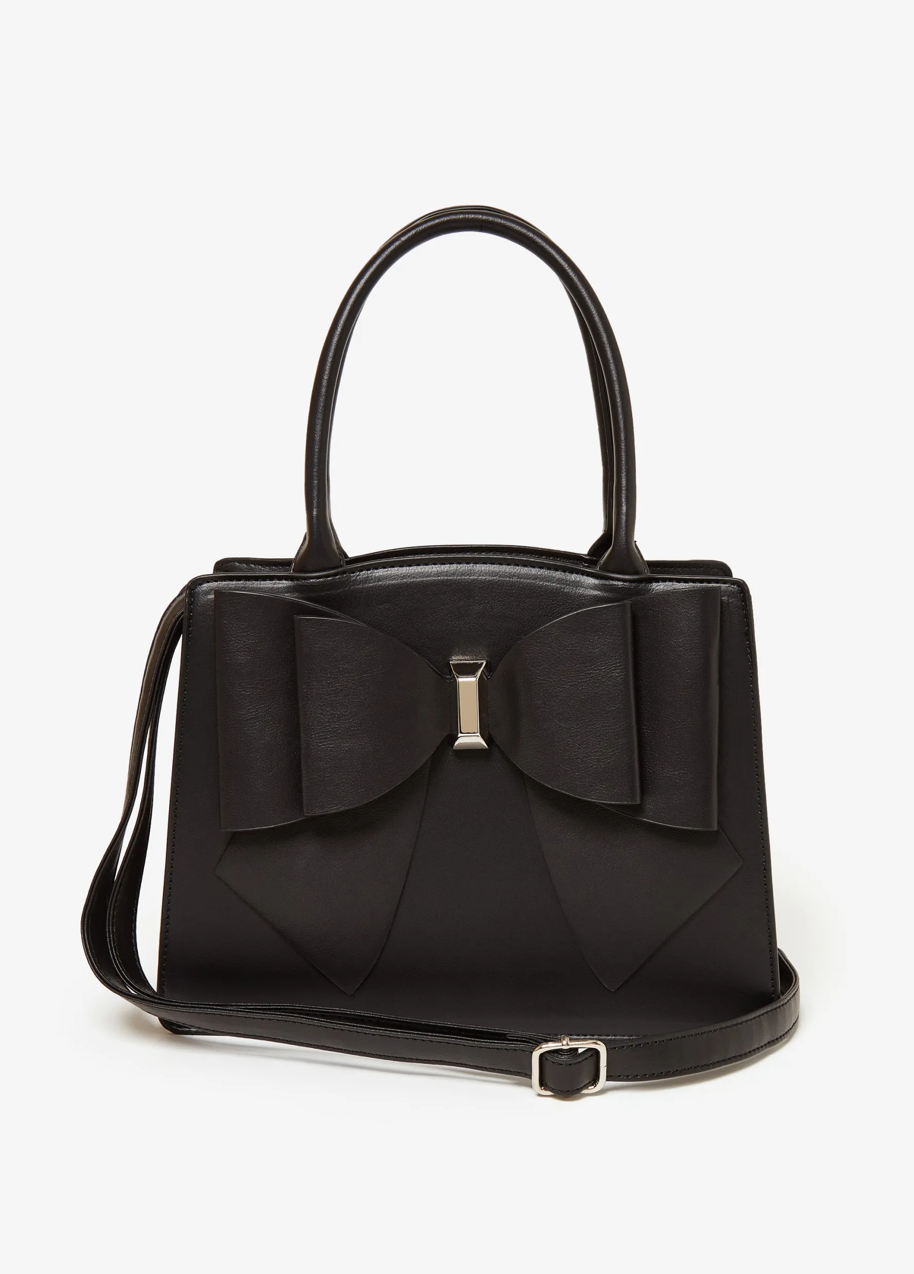 Outlet Ashley Stewart Oversized Bow Embellished Tote Black