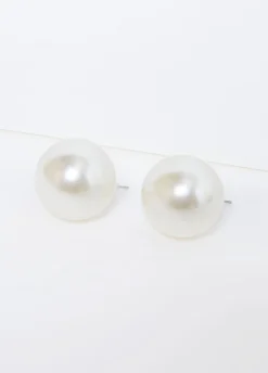 Online Ashley Stewart Oversized Faux Earrings Pearl