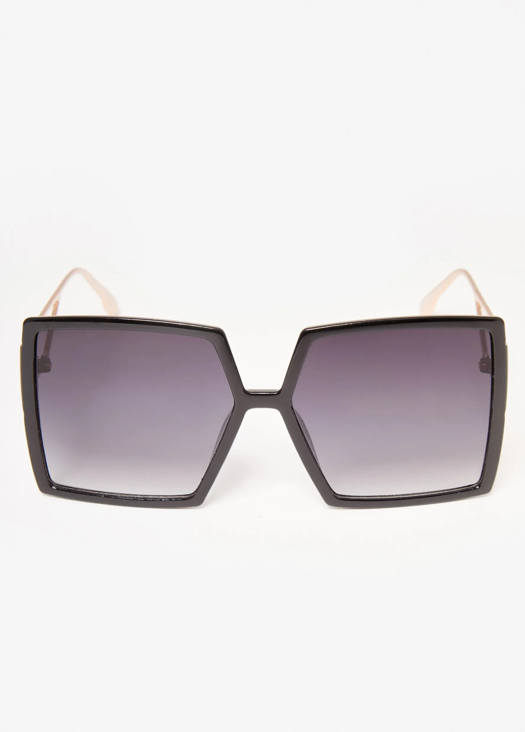 Best Ashley Stewart Oversized Square Framed Sunglasses Black