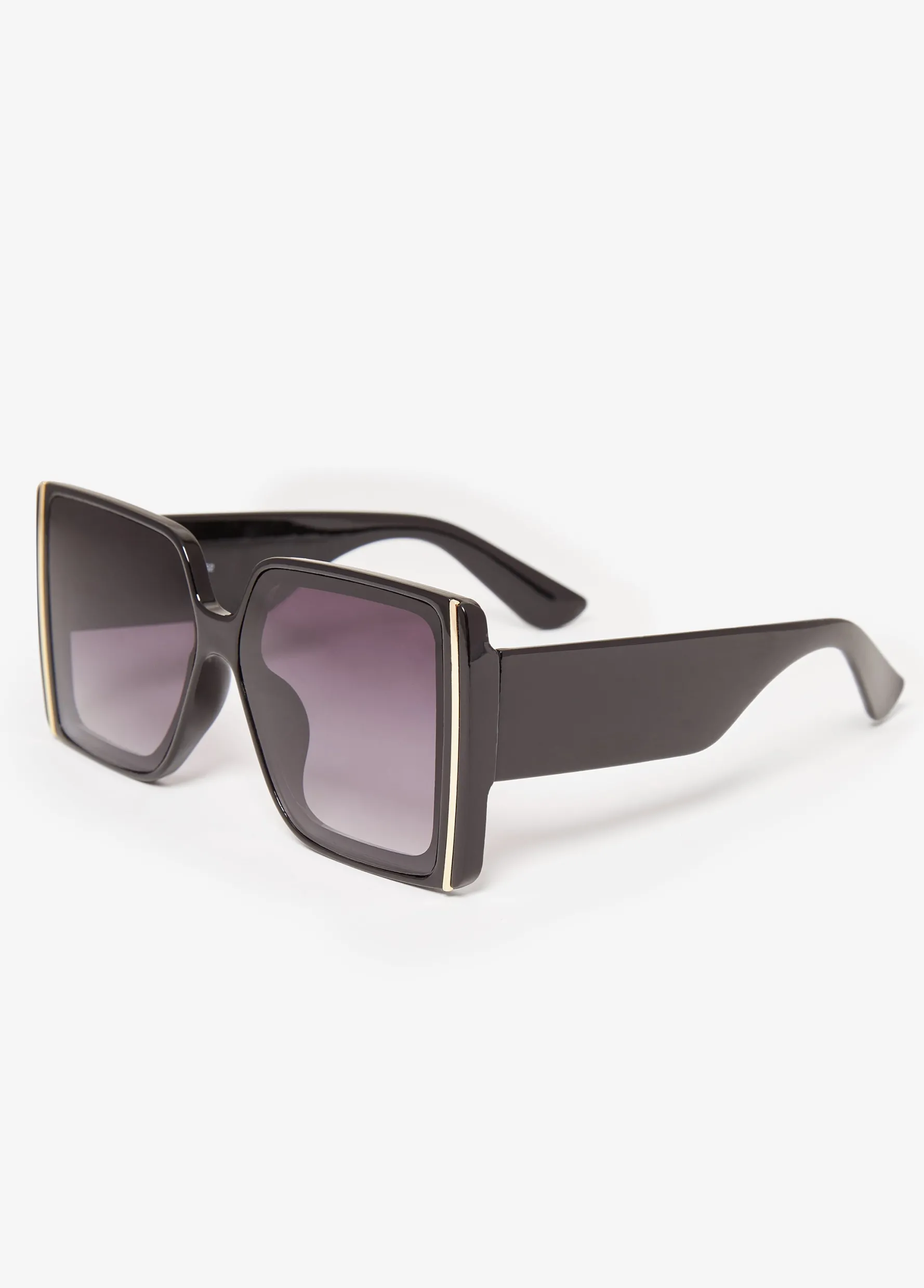 Fashion Ashley Stewart Oversized Square Tinted Sunglasses Black