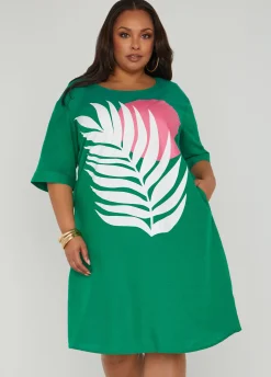 Best Ashley Stewart Palm Print Dress Amazon