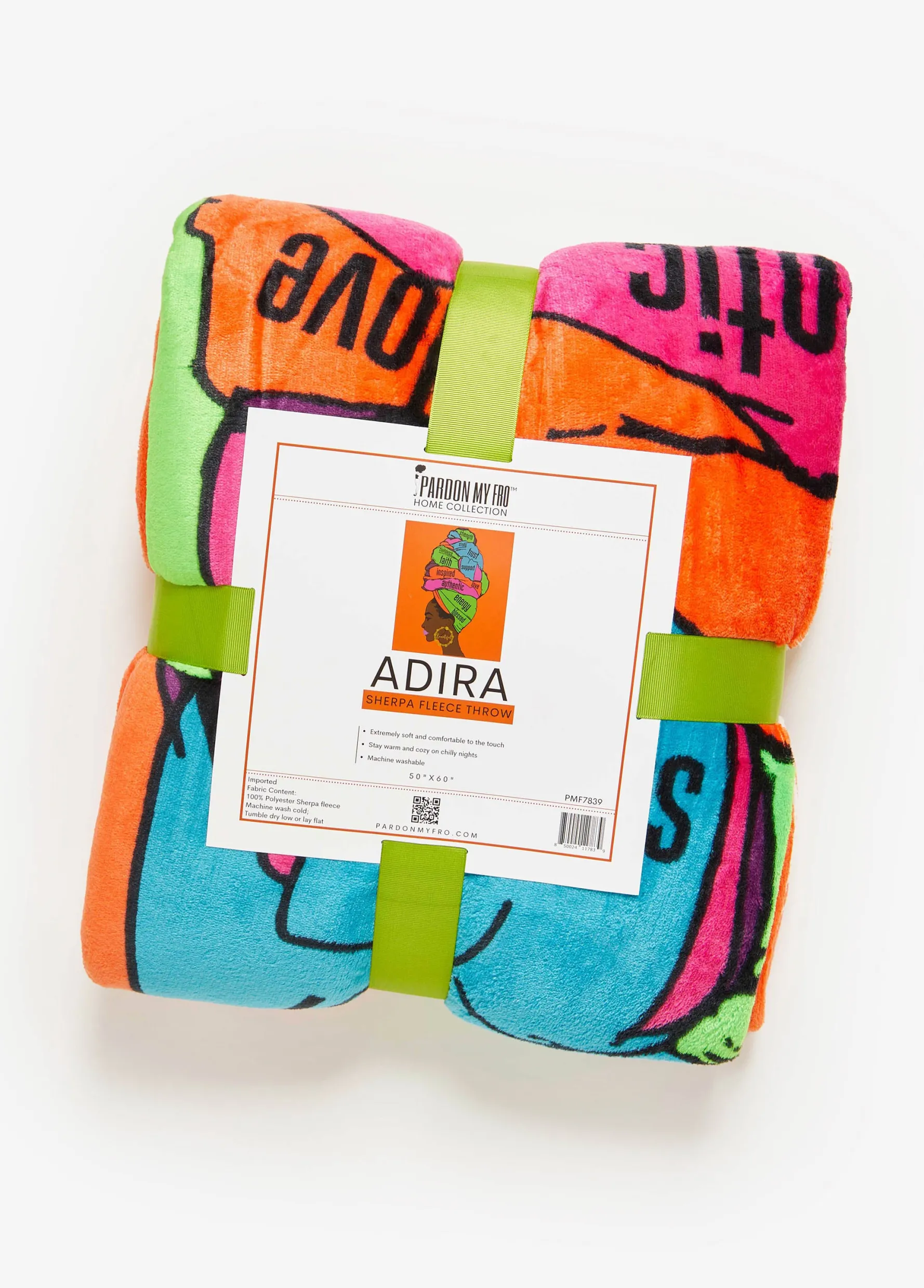 Clearance Ashley Stewart Pardon My Fro™ Adira Blanket Orange