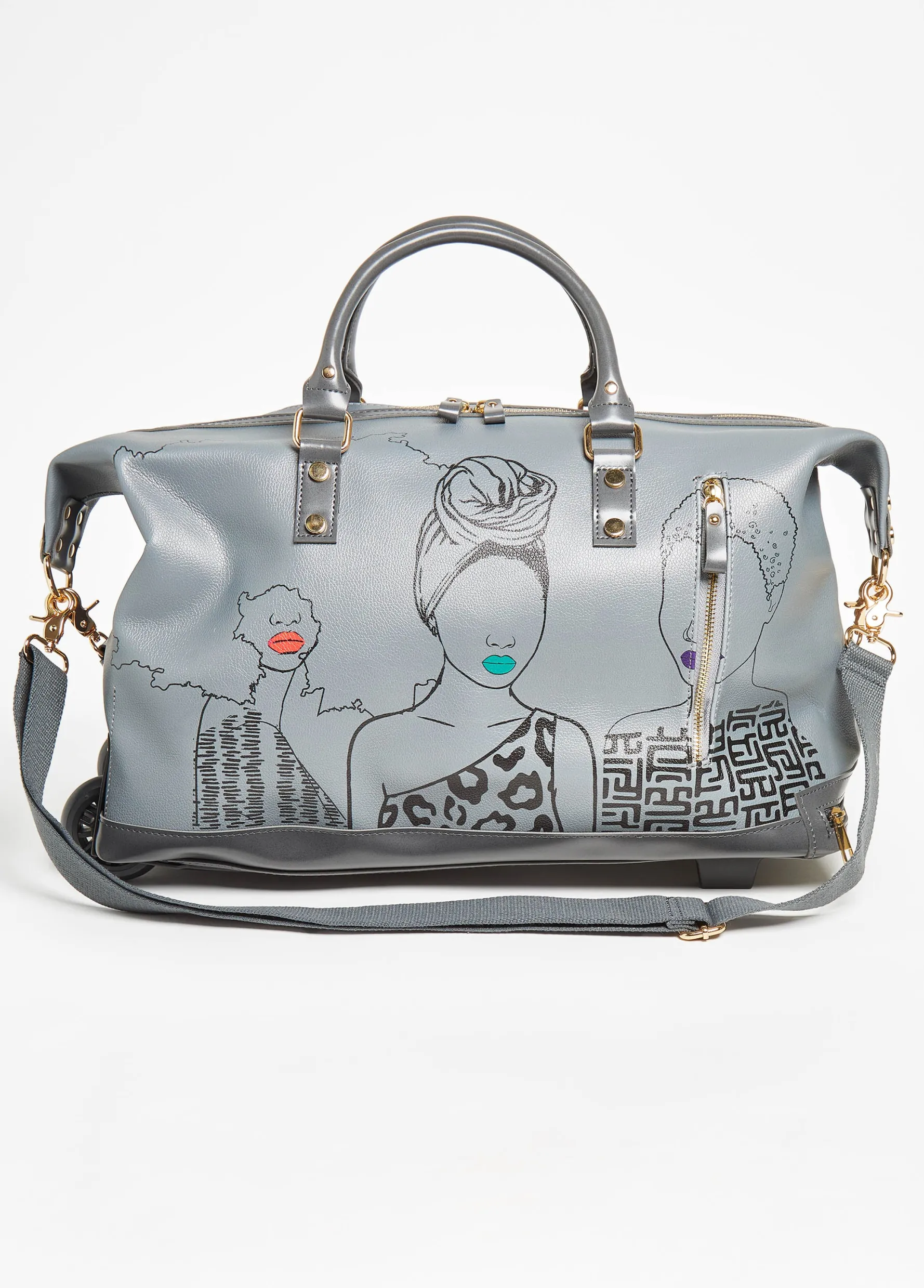 Discount Ashley Stewart Pardon My Fro™ Mahogany Roller Bag Grey