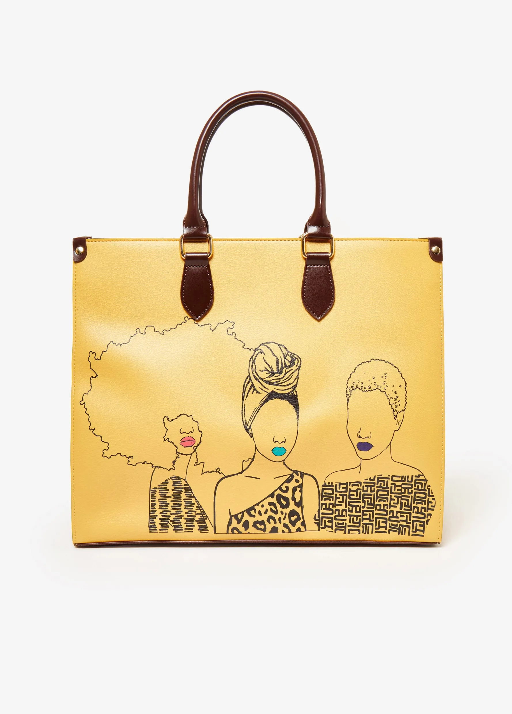 Fashion Ashley Stewart Pardon My Fro™ Mahogany Tote Yellow