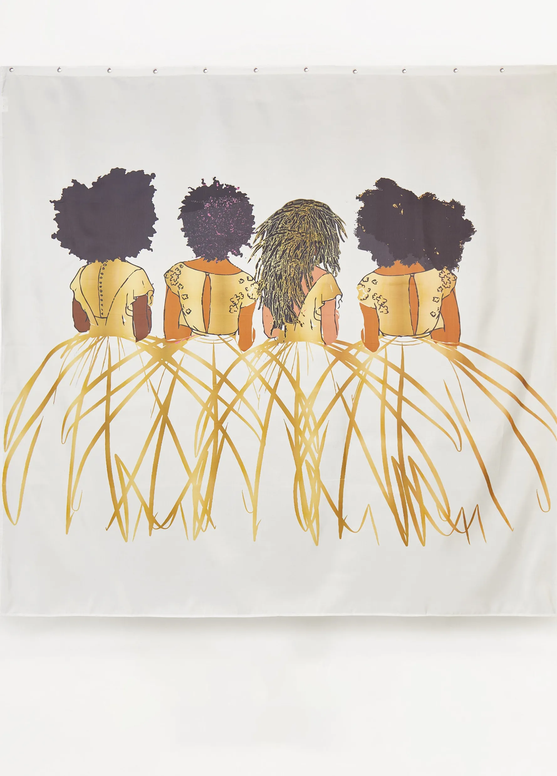 Discount Ashley Stewart Pardon My Fro™ Royal Shower Curtain White