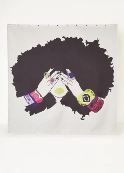 Clearance Ashley Stewart Pardon My Fro™ Shanell Shower Curtain White