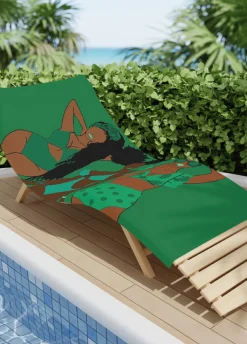 Fashion Ashley Stewart Pardon My Fro™ Summer Beach Towel Green