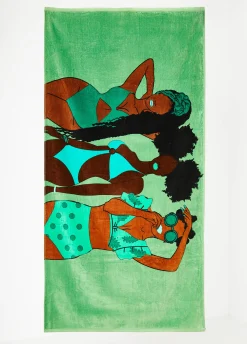 Fashion Ashley Stewart Pardon My Fro™ Summer Beach Towel Green