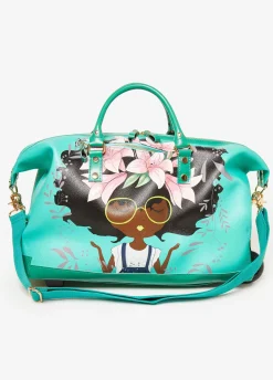 Best Ashley Stewart Pardon My Fro™ The Lily Roller Bag Teal