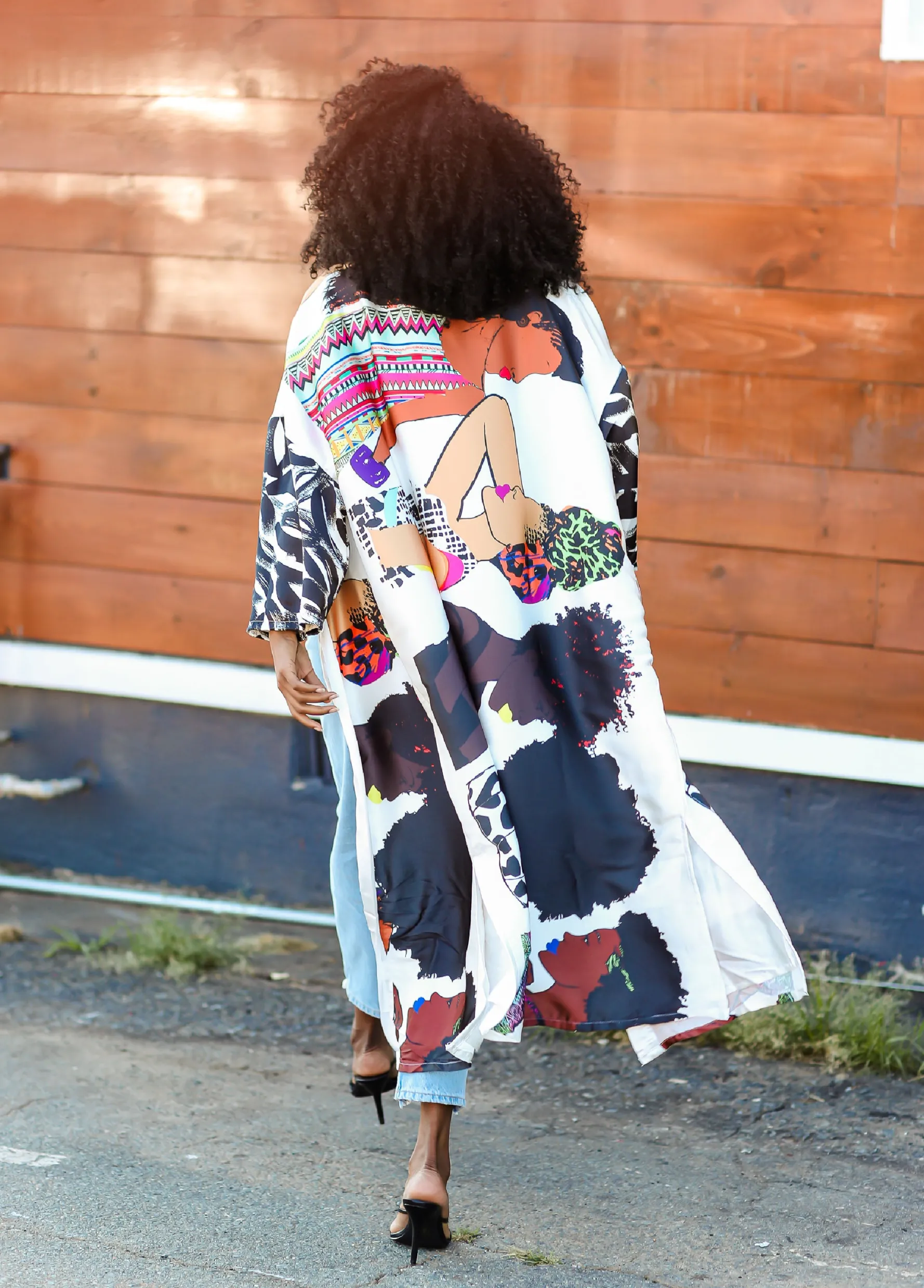 Fashion Ashley Stewart Pardon My Fro™ The Squad Kimono Black