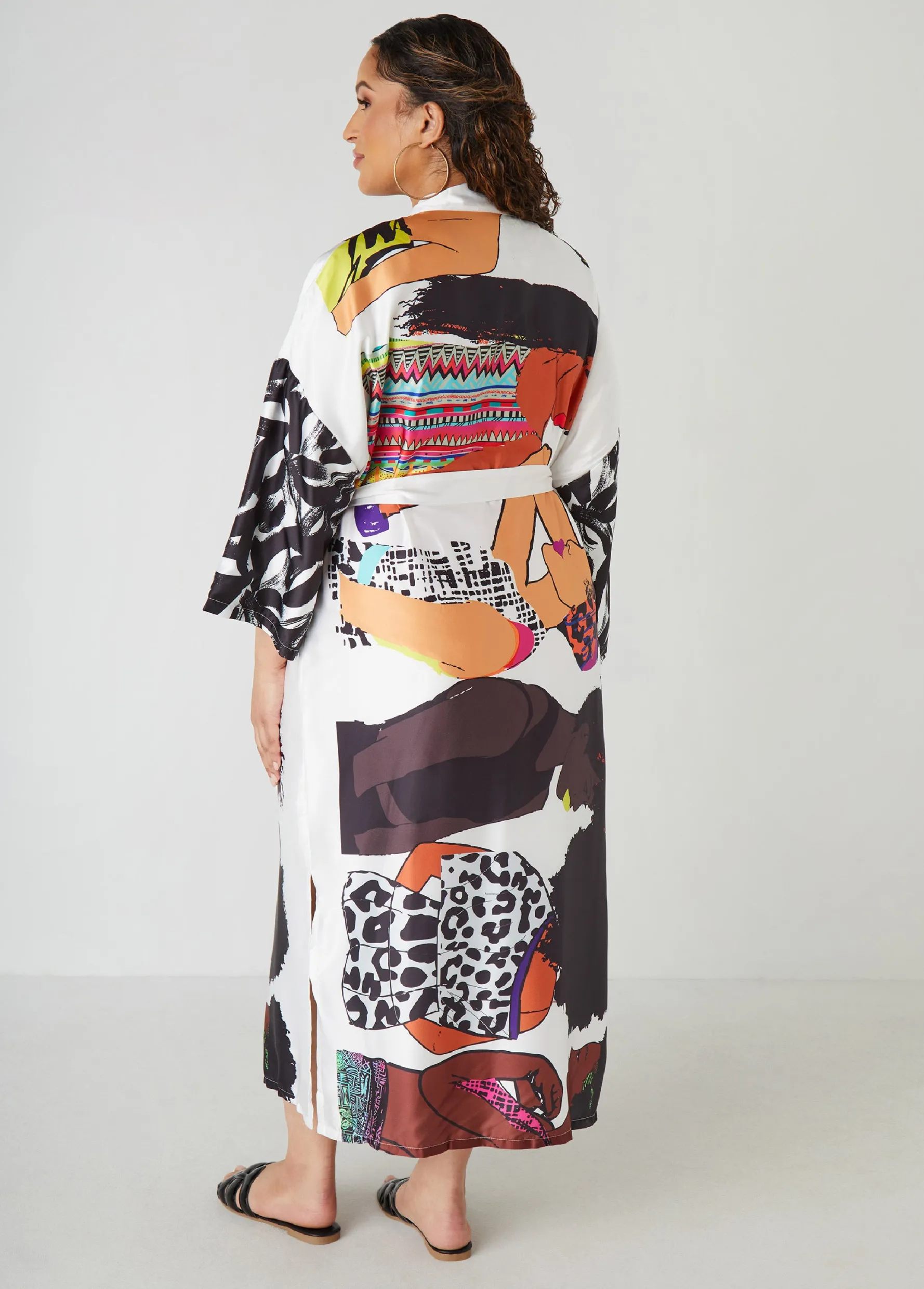 Fashion Ashley Stewart Pardon My Fro™ The Squad Kimono Black