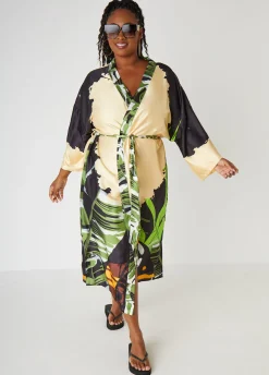 Online Ashley Stewart Pardon My Fro™ Ziggy Kimono Black