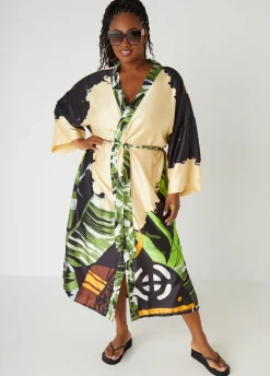 Online Ashley Stewart Pardon My Fro™ Ziggy Kimono Black
