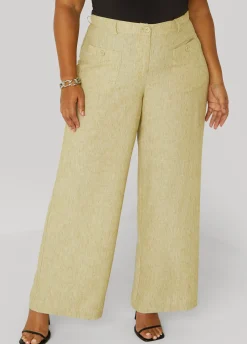 Discount Ashley Stewart Patch Pocket Slub Wide Leg Pants