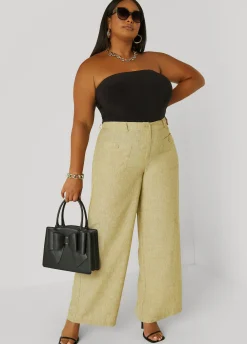 Discount Ashley Stewart Patch Pocket Slub Wide Leg Pants