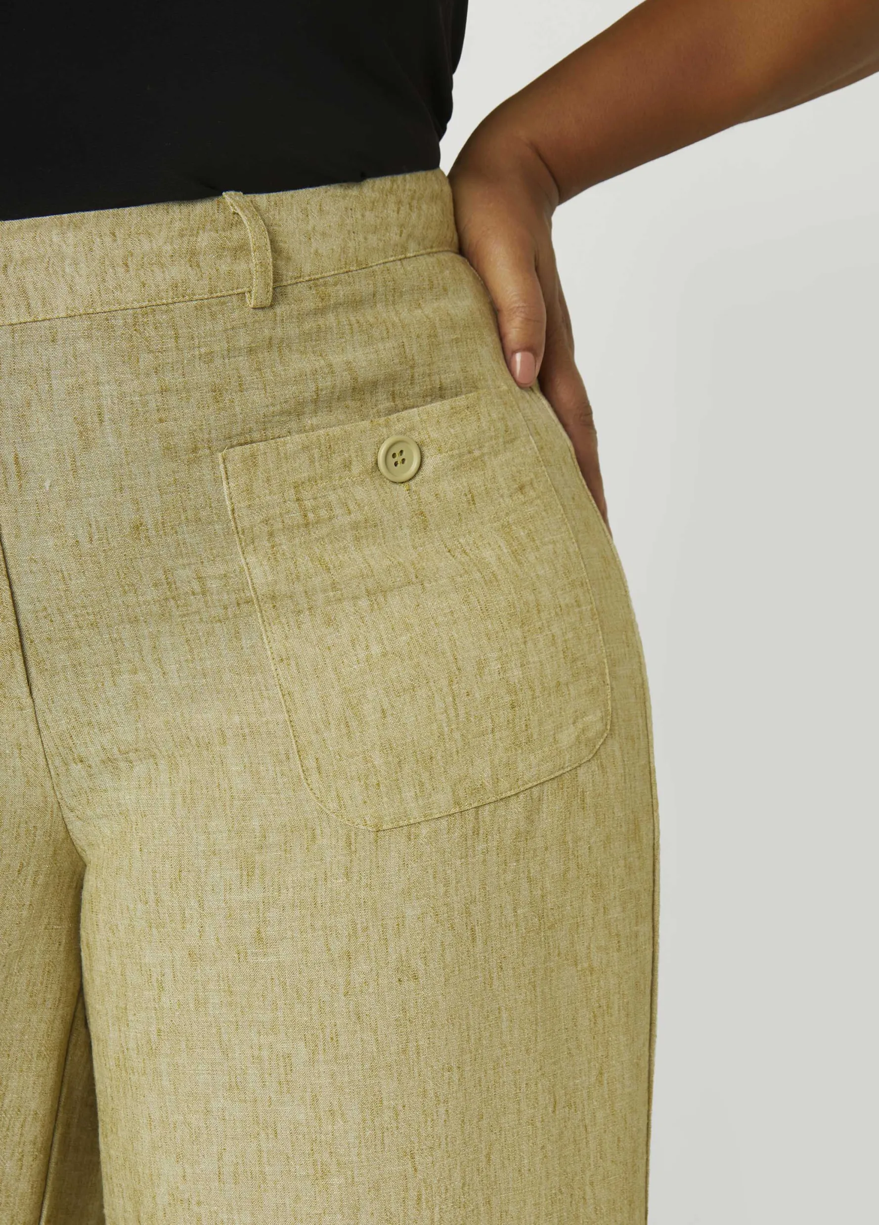 Discount Ashley Stewart Patch Pocket Slub Wide Leg Pants