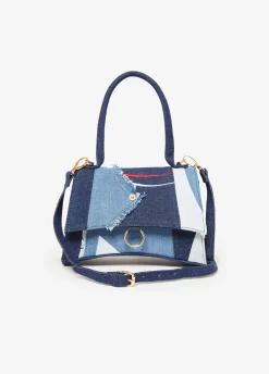 Outlet Ashley Stewart Patchwork Crossbody Bag Denim