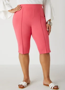 Fashion Ashley Stewart Pintucked Crepe Shorts