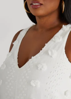 Fashion Ashley Stewart Pompom Gauze Maxi Dress