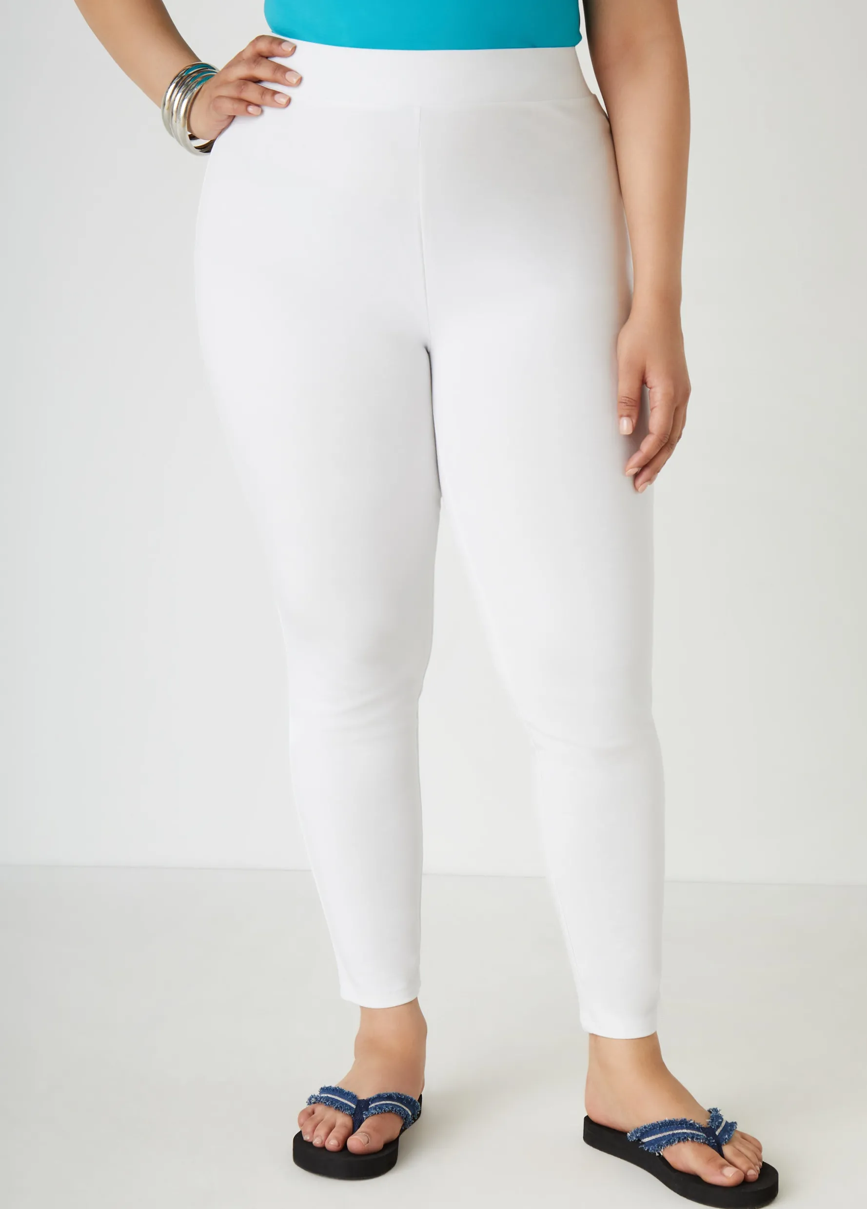 Online Ashley Stewart Ponte Leggings White