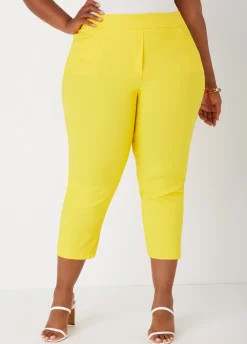 Fashion Ashley Stewart Pull On Mid Rise Capris