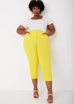 Fashion Ashley Stewart Pull On Mid Rise Capris