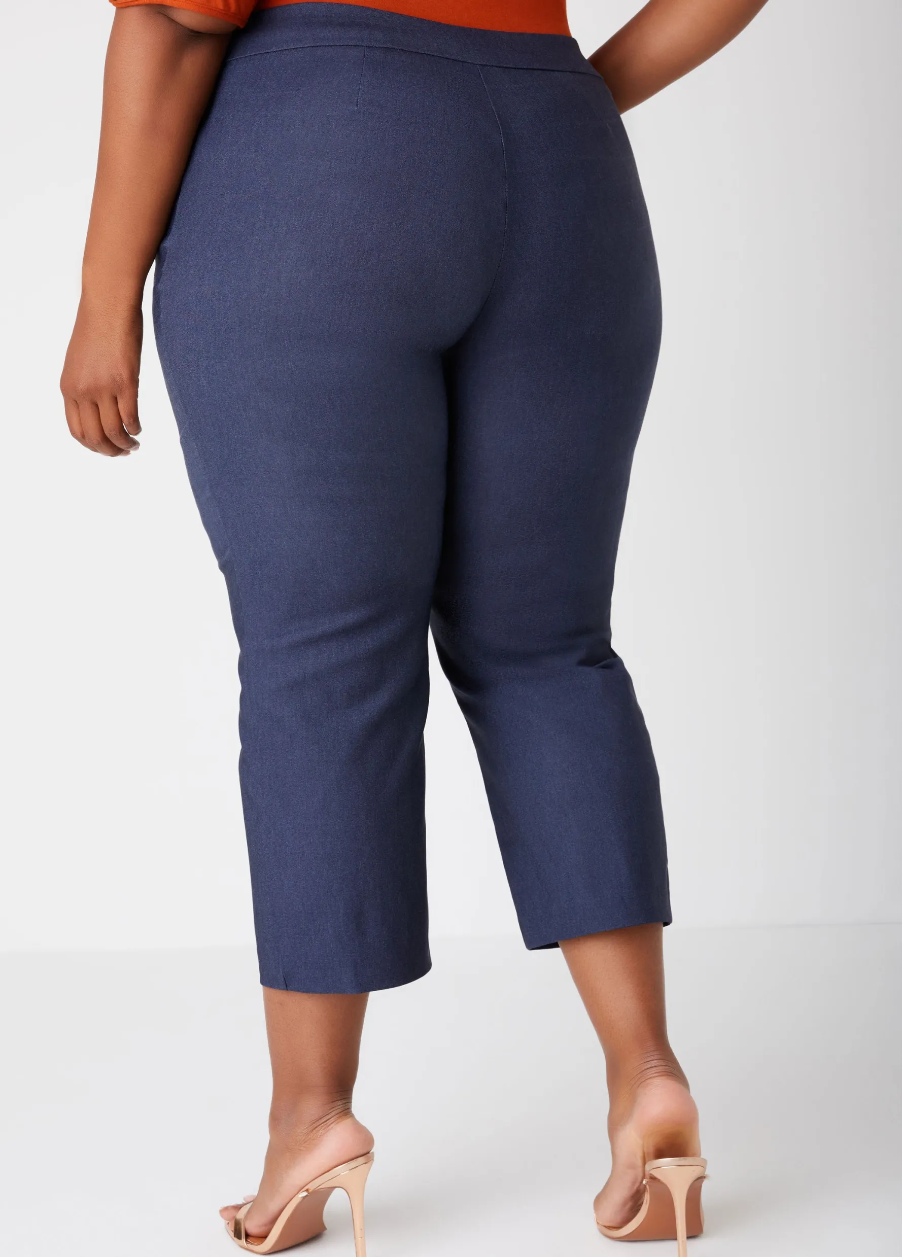 Fashion Ashley Stewart Pull On Mid Rise Capris