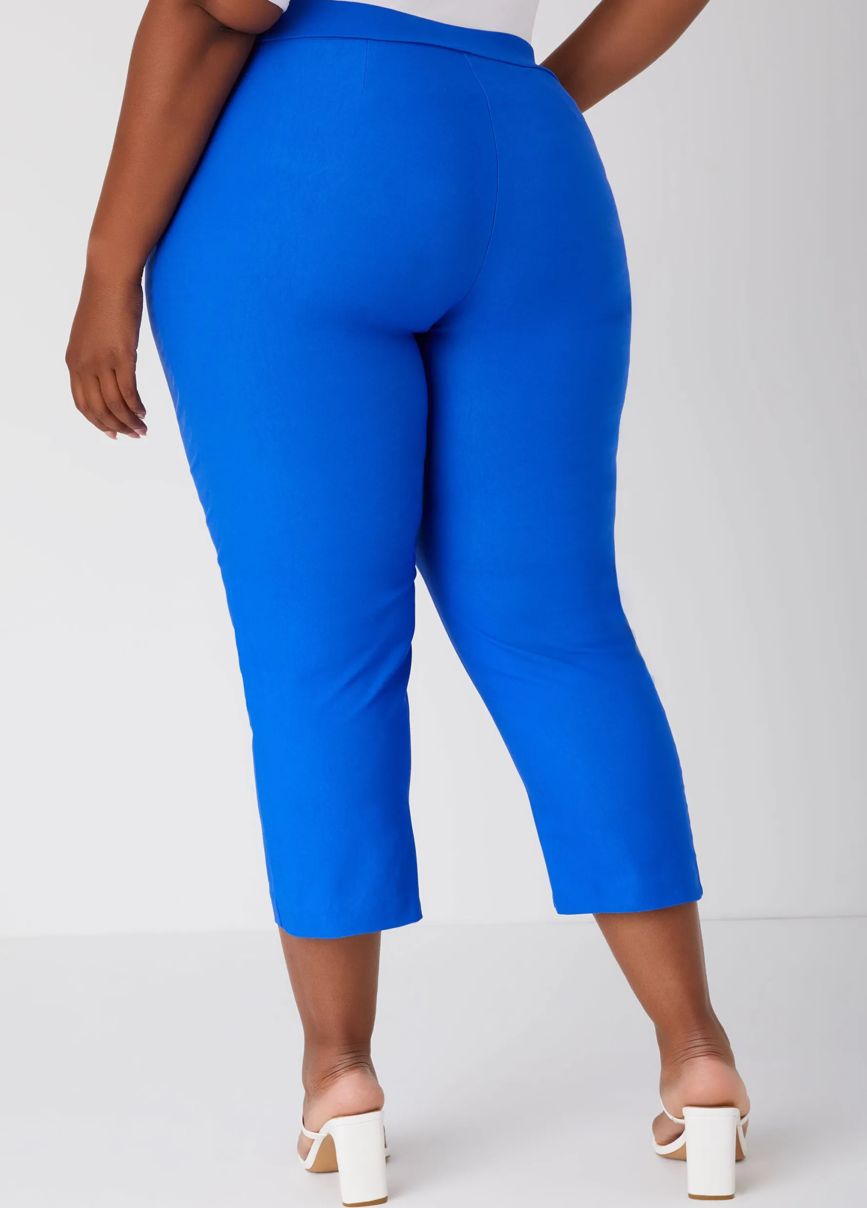 Fashion Ashley Stewart Pull On Mid Rise Capris
