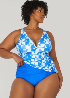 Outlet Ashley Stewart Raisins Curve Costa Swim Bottoms Blue