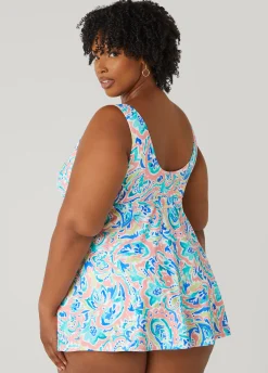 Clearance Ashley Stewart Raisins Curve Lucia Printed Swimdress Multi