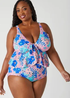 Clearance Ashley Stewart Raisins Curve Topanga Tankini Top Multi
