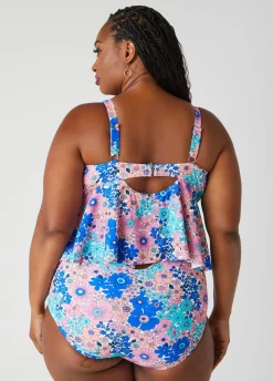 Clearance Ashley Stewart Raisins Curve Topanga Tankini Top Multi