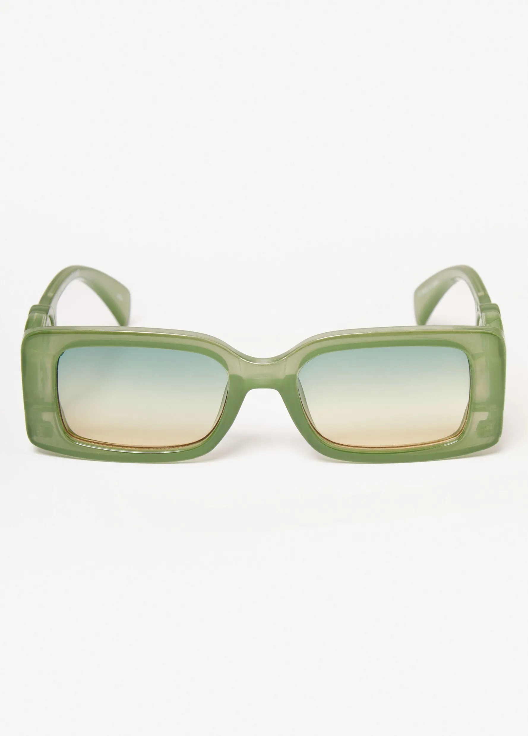 Outlet Ashley Stewart Rectangle Swirl Detail Sunglasses Green