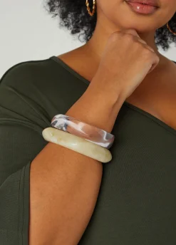 Online Ashley Stewart Resin Bangle Set Nasturtium