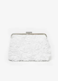 Best Ashley Stewart Rosette Clutch White