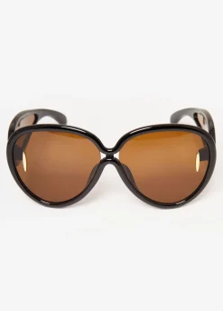 Best Ashley Stewart Round Tinted Sunglasses Black