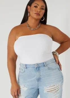 New Ashley Stewart Ruched Tube Top